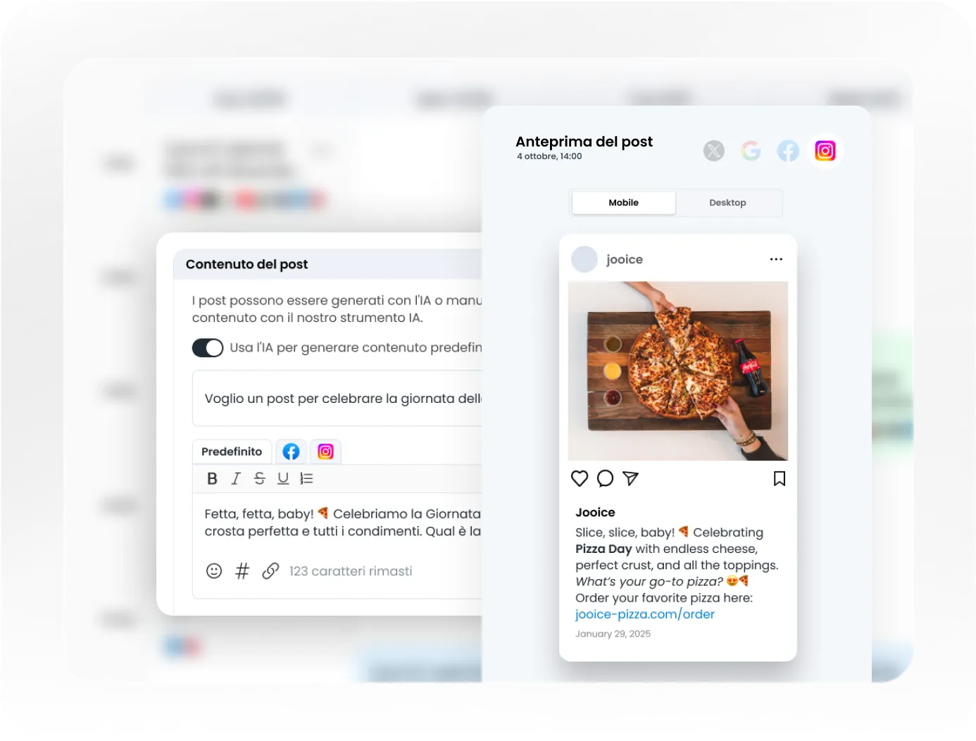Soluzioni di pubblicazione sui social media Jooice